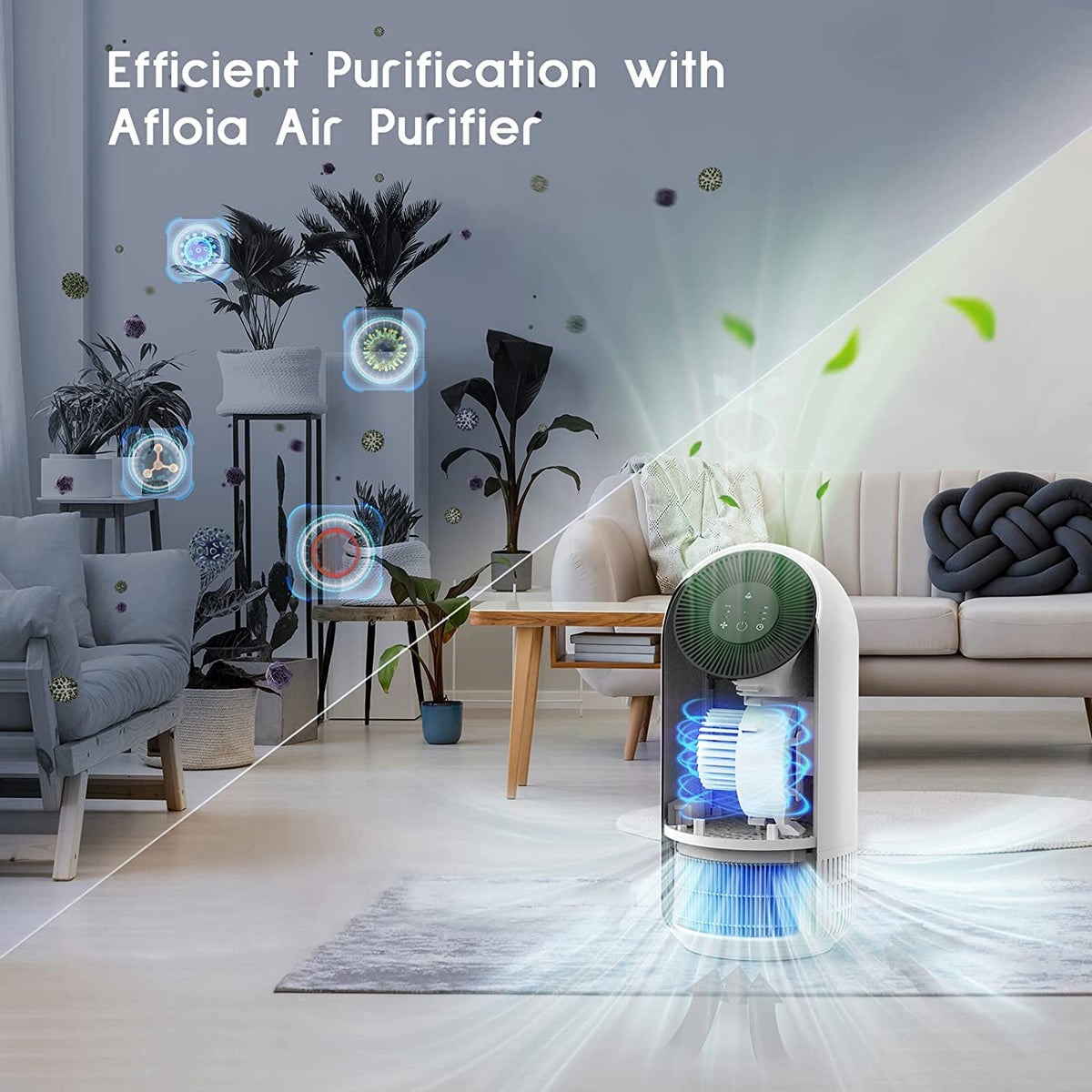 Afloia Air Purifier with Essential Oil Diffuser H13 HEPA NEW