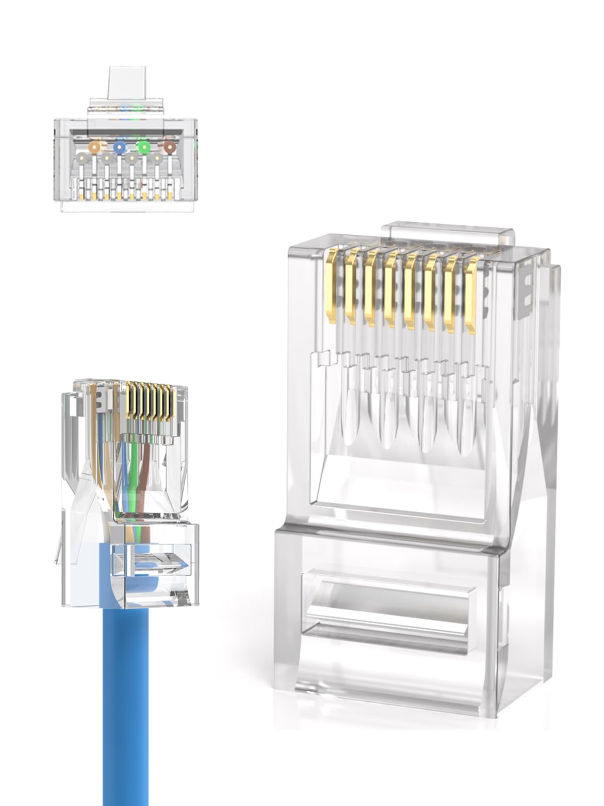 CableCreation Cat 6 RJ45 Connectors 100-Pack UTP Ethernet Cable NEW