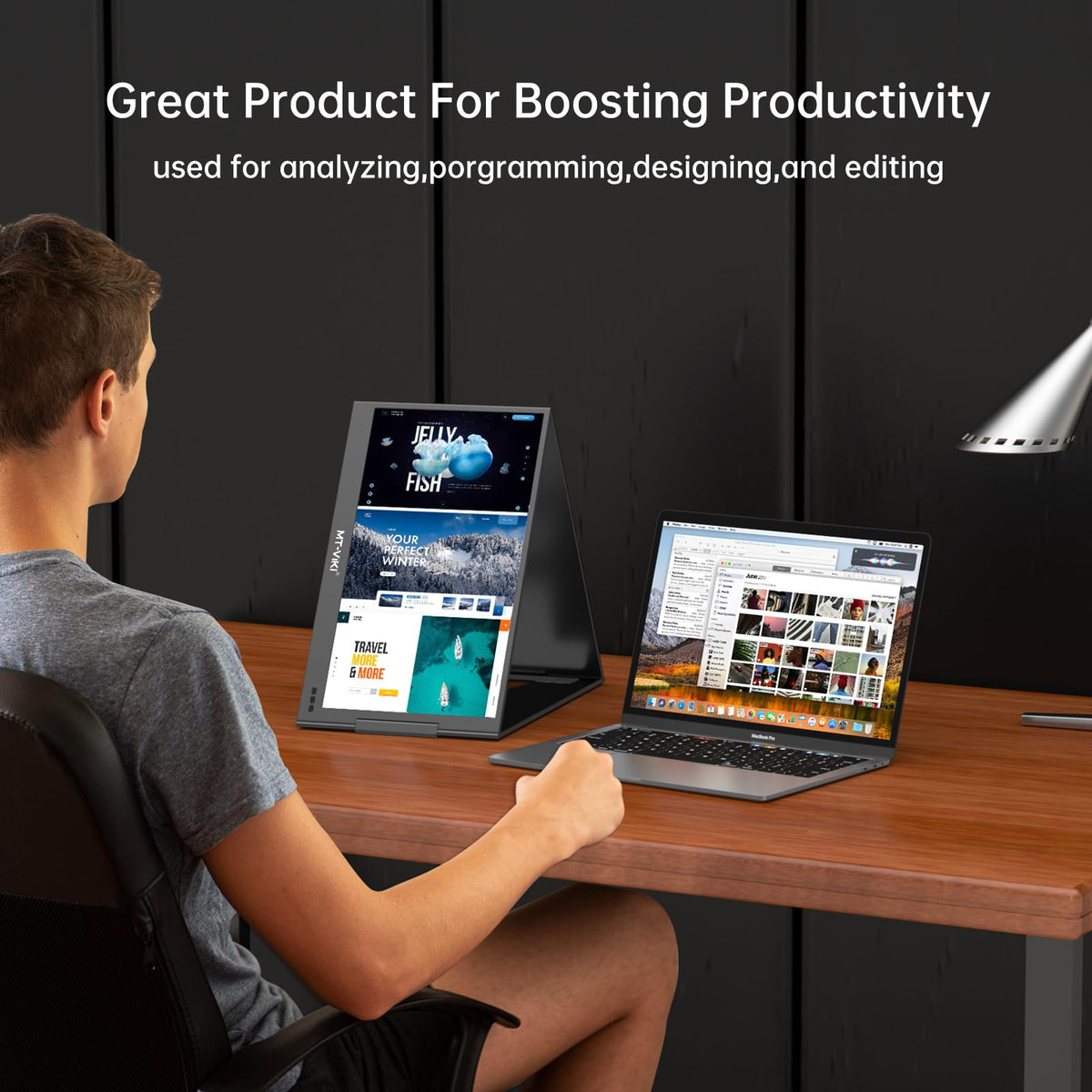 MT-VIKI 15.6" Monitors FHD Portable Monitor Triple Laptop Screen Extender DEMO