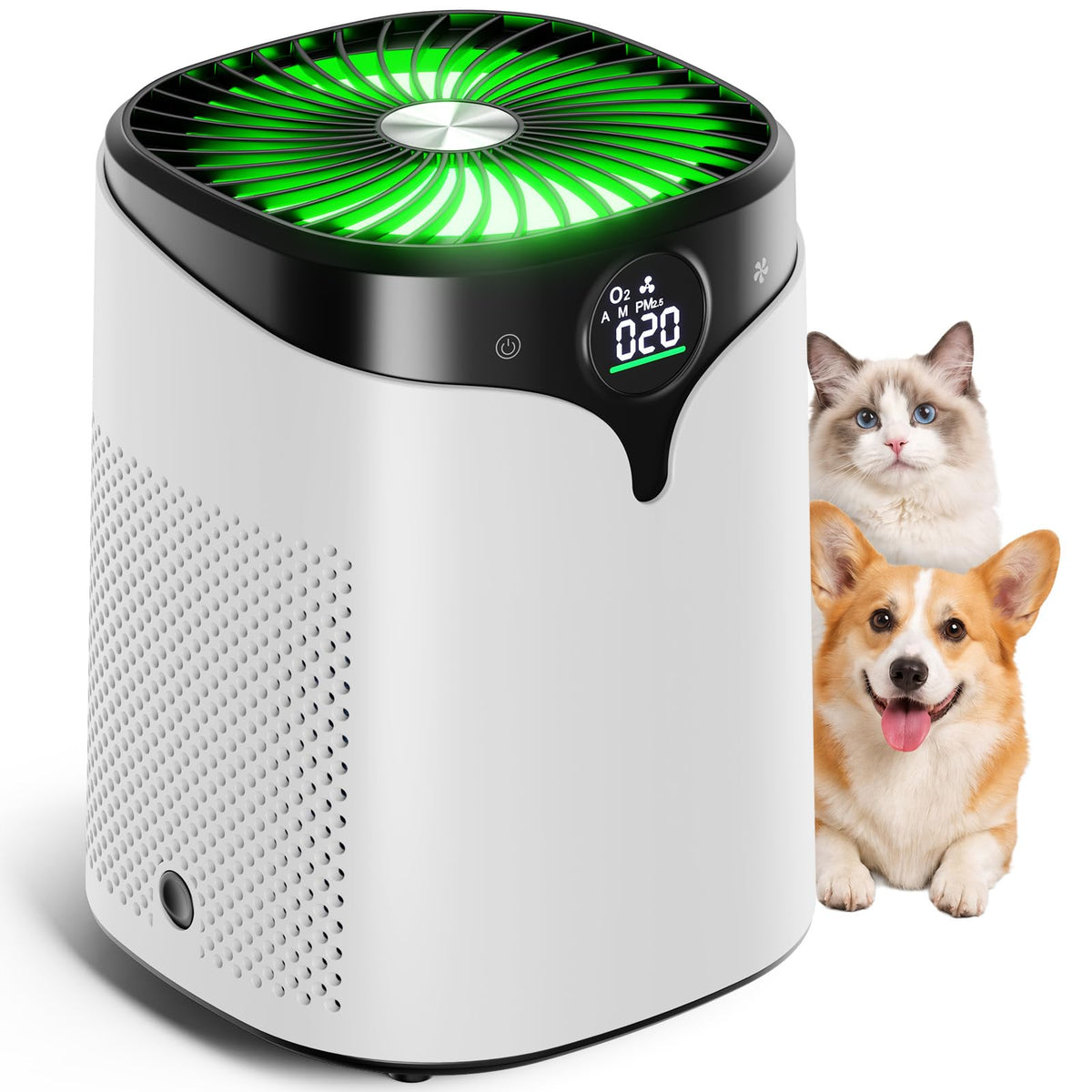 Air Purifier Air Purifiers 360° Intake HEPA Filter Bedroom Home Quiet White DEMO
