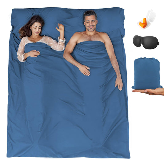 BREENHILL Sleeping Bag Liner Double Blue 70.9" x 82.7" Travel Size NEW