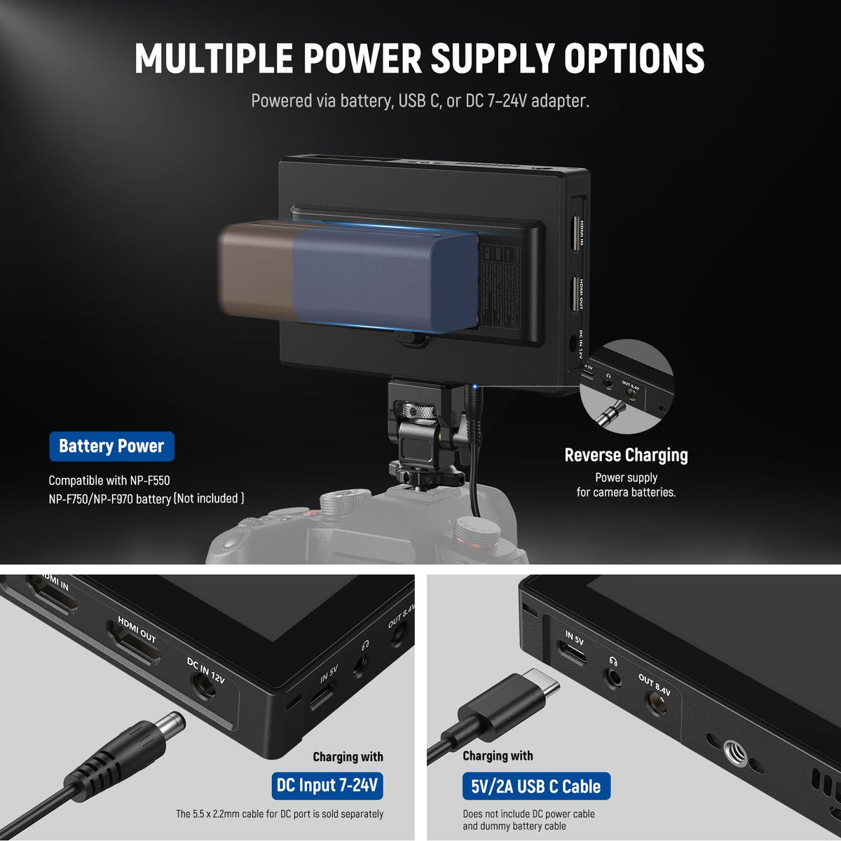 NEEWER 5.5" Camera Field Monitor 1920x1080 IPS Touch Screen Black DEMO