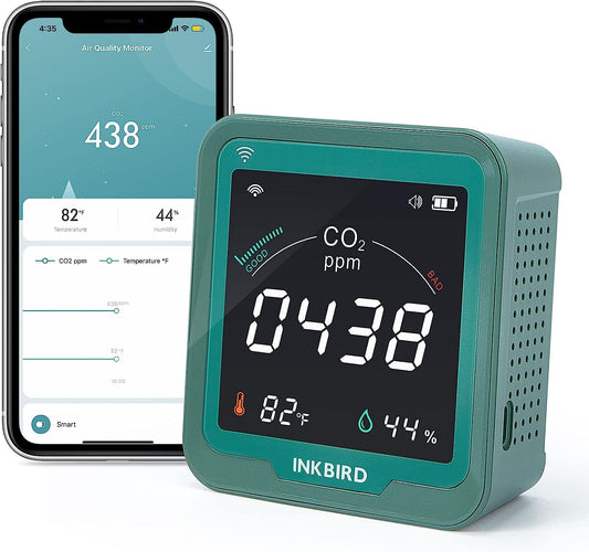 Inkbird WiFi Indoor Air Quality Monitor CO2 Detector - Green DEMO