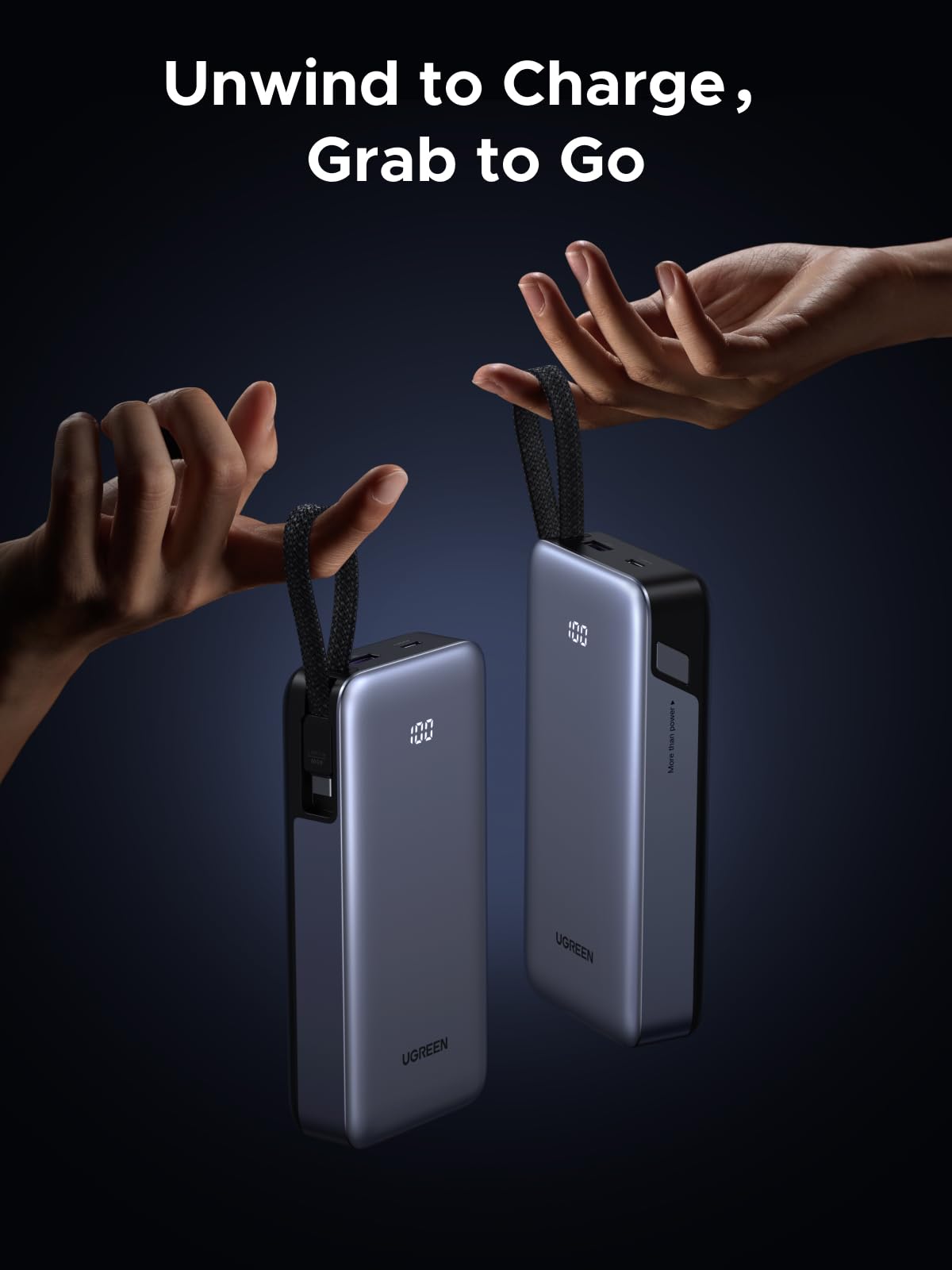 UGREEN 20000mAh Power Bank 45W Fast Charging 3-Port USB-C Grey Size DEMO