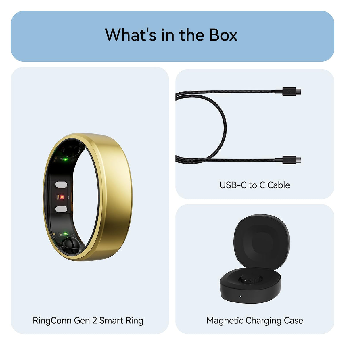 RingConn Gen 2 Smart Ring Sleep Apnea Monitoring Activity Tracker Gold DEMO