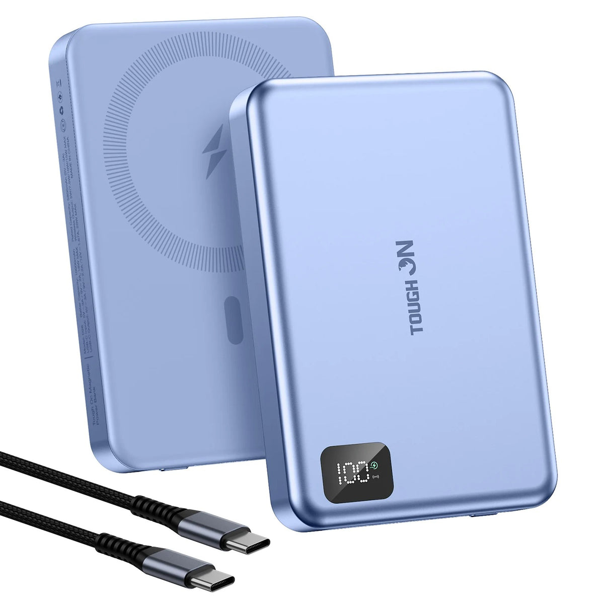 Tough On 5000mAh MagSafe Portable Power Bank Ultra Slim Blue NEW