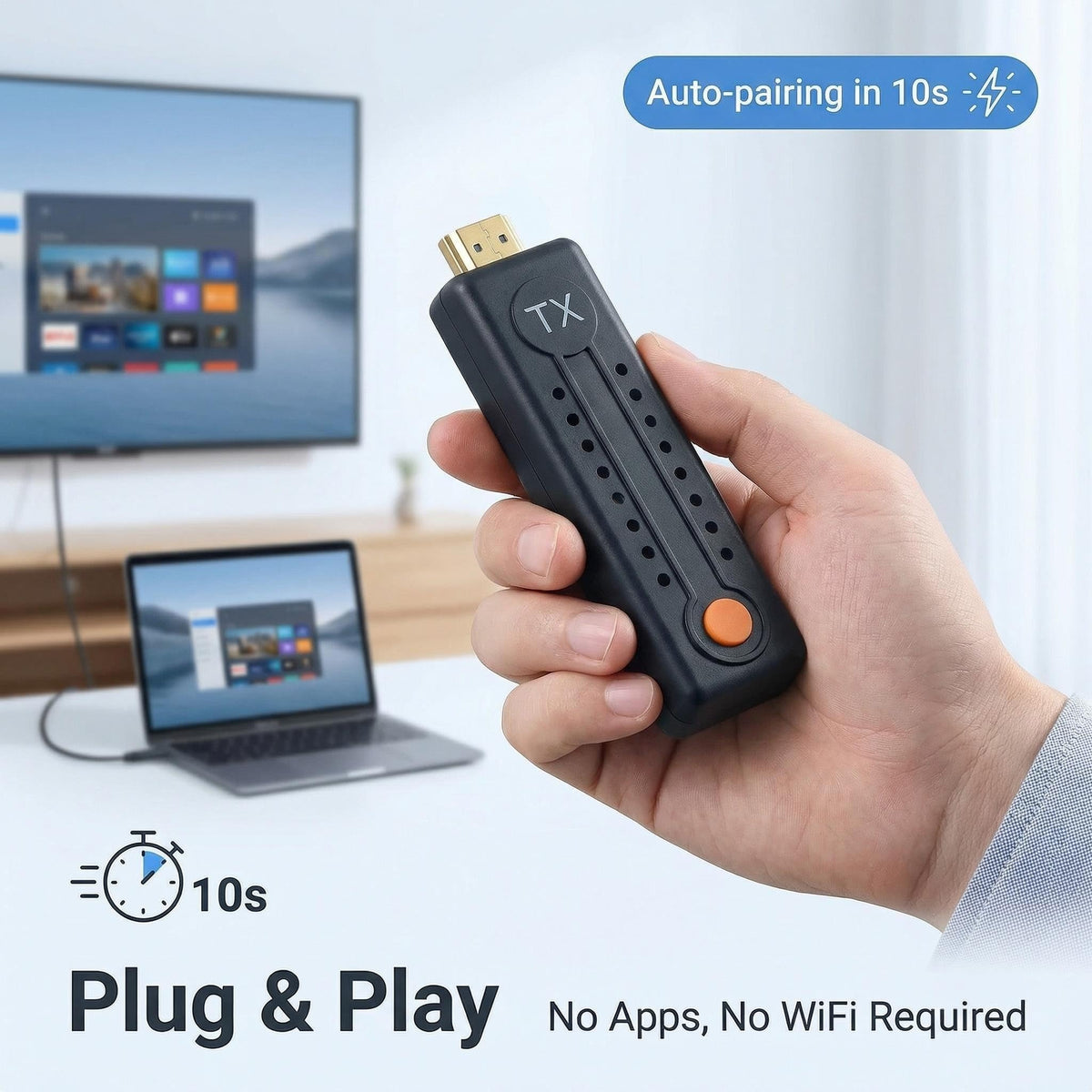 Wireless HDMI Transmitter Receiver Kit 1080P Black Audio Video DEMO