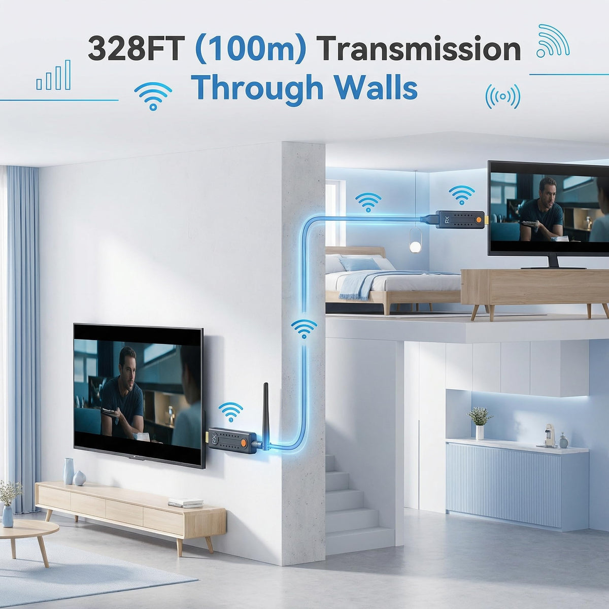 Wireless HDMI Transmitter Receiver Kit 1080P Black Audio Video DEMO