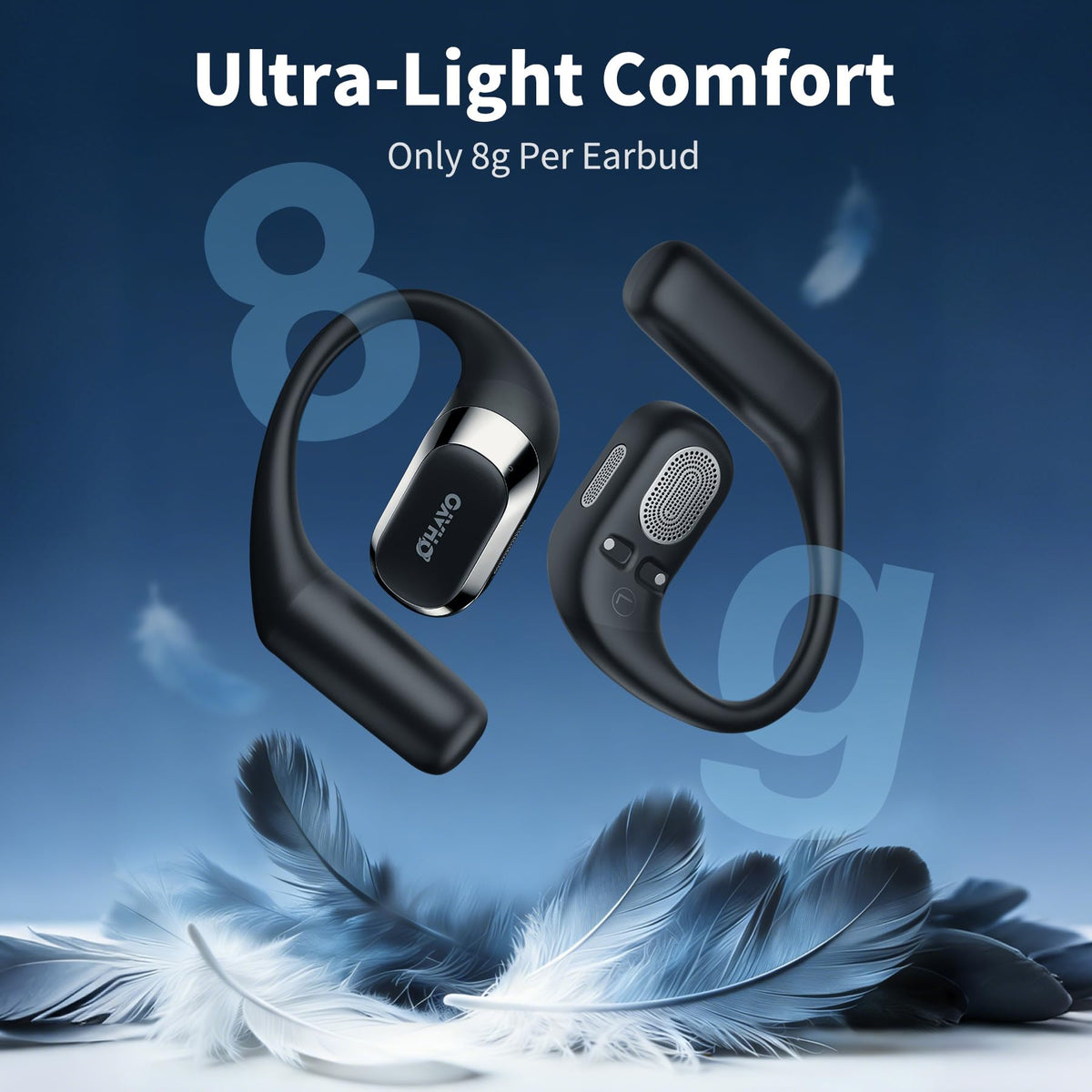 OHAYO Open-Ear Headphones Bluetooth 5.4 Ergonomic Earhook Black DEMO
