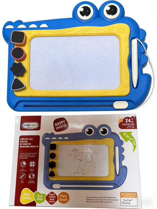 Magnetic Drawing Board Blue Erasable Doodle Pad for Kids Toddlers NEW