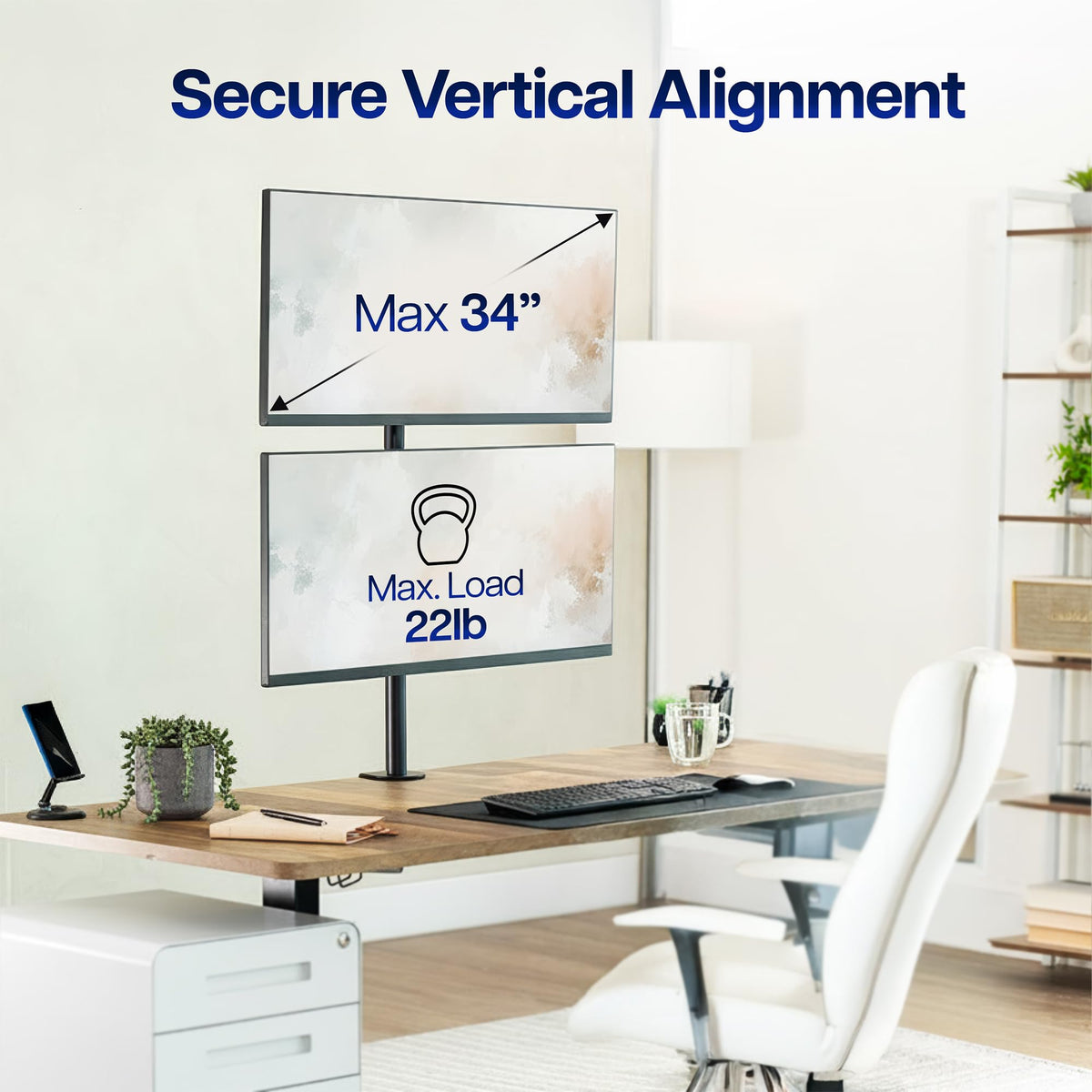 VIVO Dual LCD Monitor Desk Mount Stand Heavy Duty Stacked - Black NEW