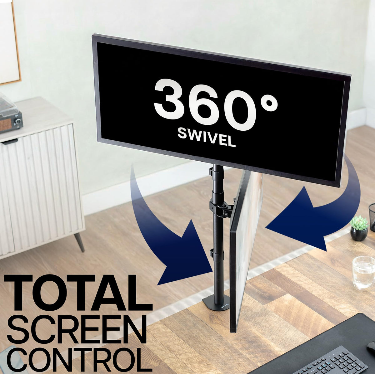 VIVO Dual LCD Monitor Desk Mount Stand Heavy Duty Stacked - Black NEW