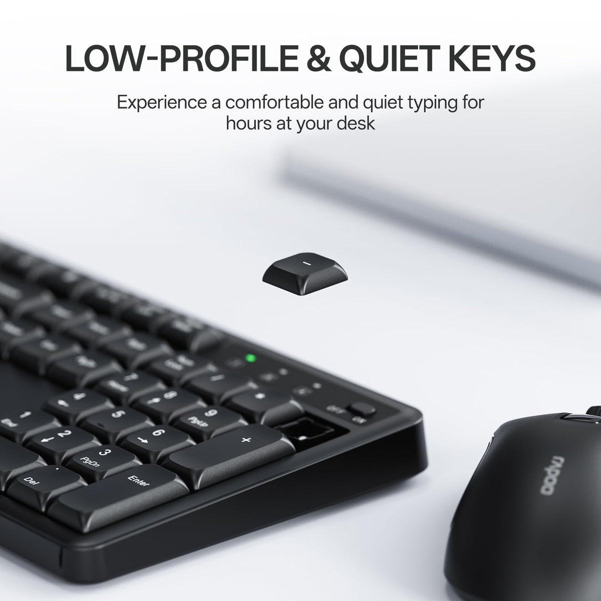 Rapoo X2100 Wireless Keyboard Mouse Combo 2.4GHz USB Black Full Size DEMO