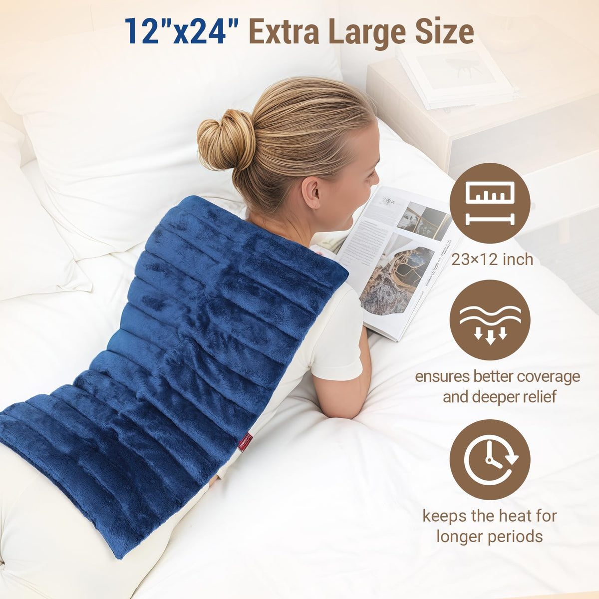 Comfytemp Blue Microwavable Heat Pad Moist Heating 60x30cm Large Size DEMO