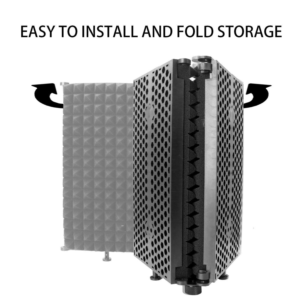 AQA Black Portable Studio Acoustic Sound Shield Mic Isolation Box NEW