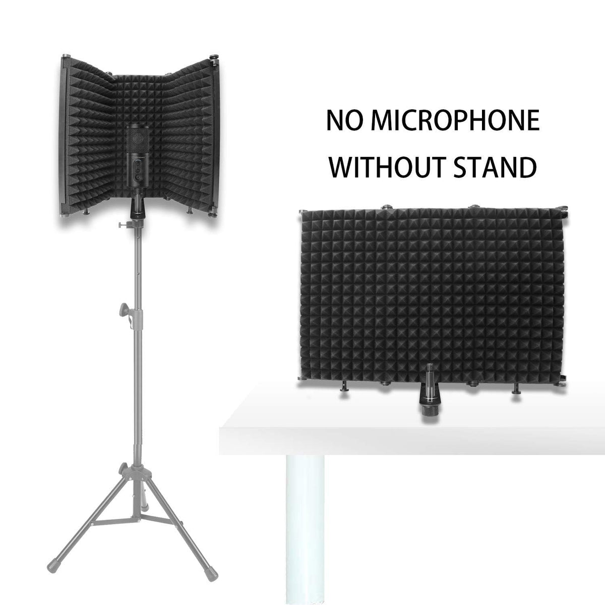 AQA Black Portable Studio Acoustic Sound Shield Mic Isolation Box NEW