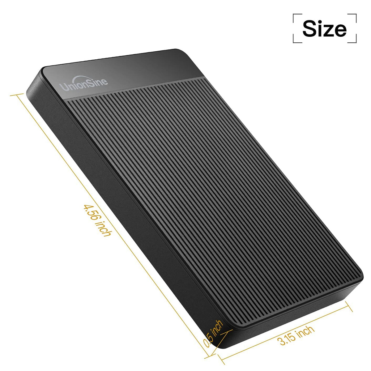 UnionSine 500GB Ultra Slim Portable External Hard Drive - Black NEW