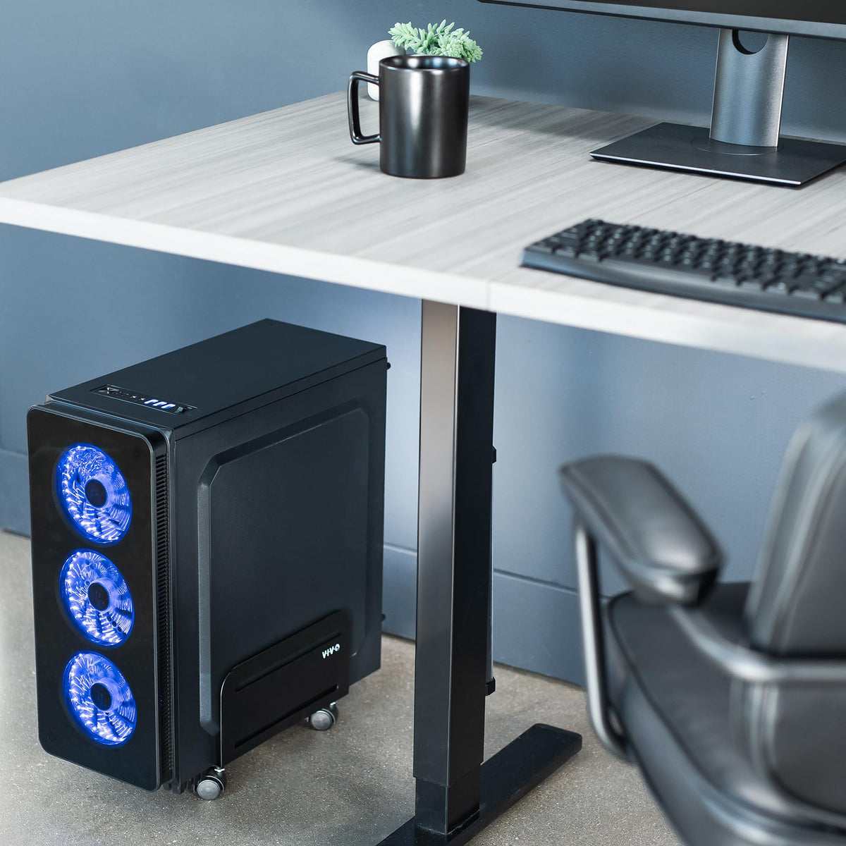 VIVO Black ATX Computer Tower Desktop Case with Rolling Stand NEW