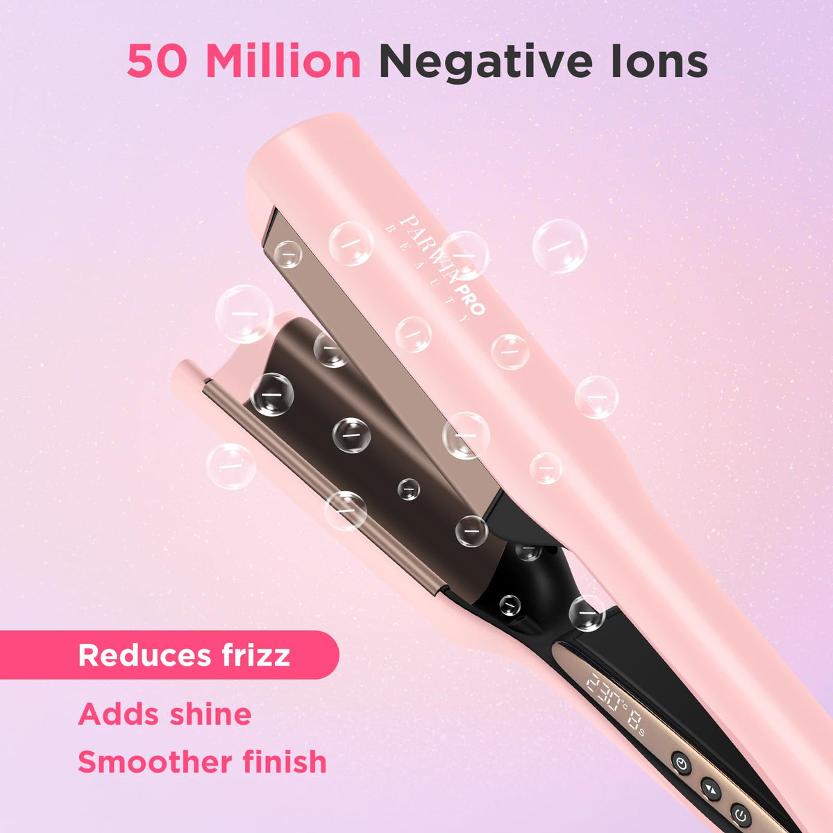 PARWIN PRO Wavers BEAUTY 25mm Deep Wave Hair Crimper Pink Barrel Tool NEW