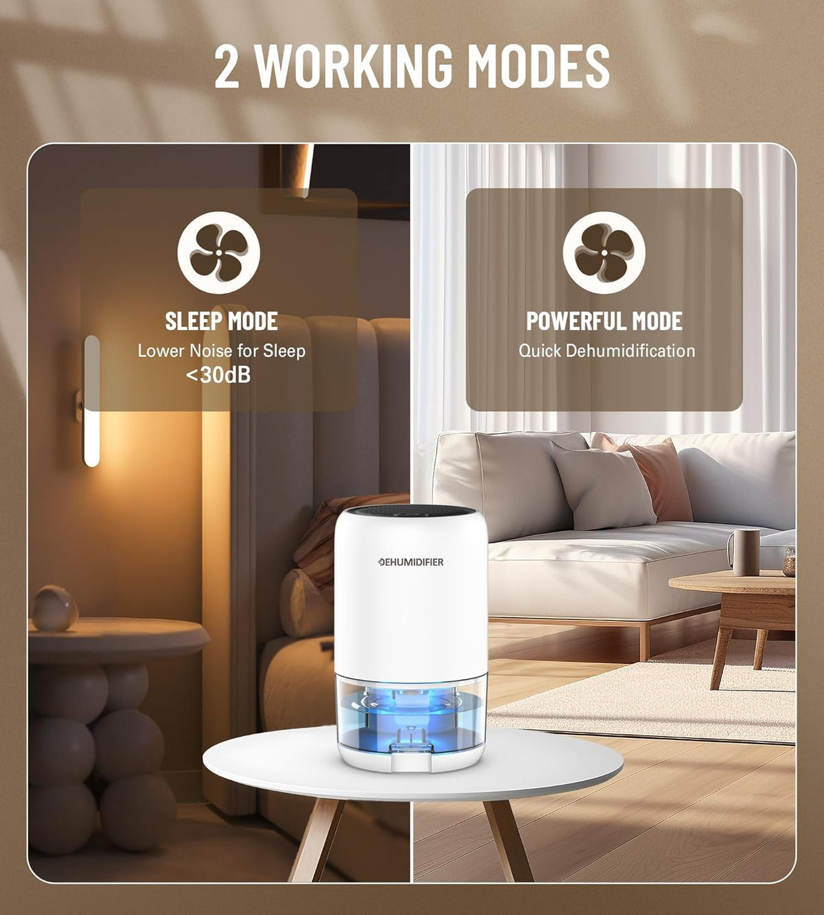 Karmotte 1L Portable Dehumidifier White Quiet Air Quality Size 1L NEW