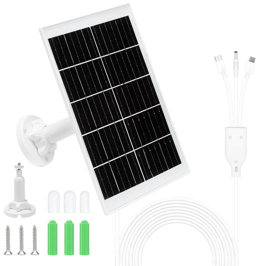 9W White Solar Panel Monocrystalline Charger Kit NEW