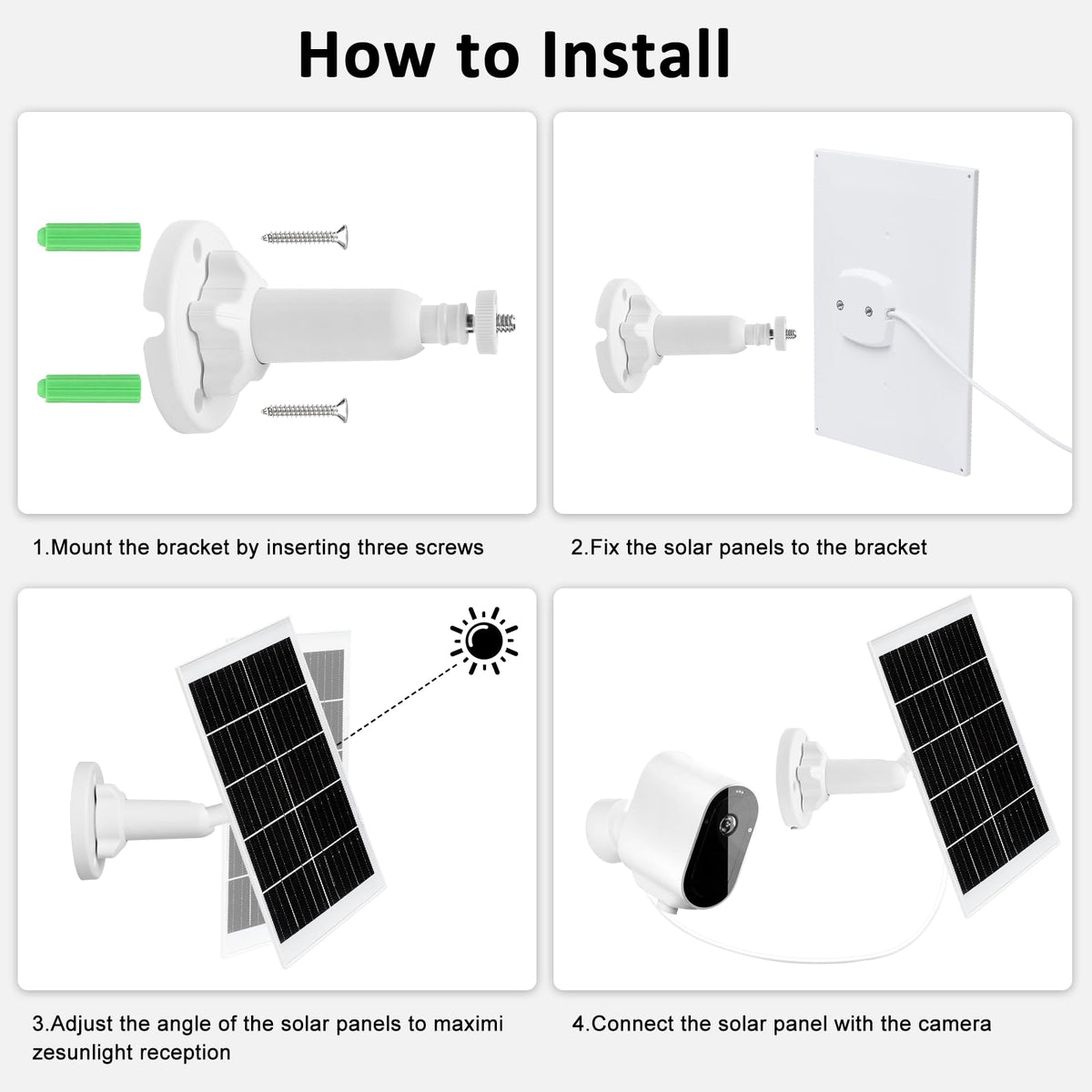 9W White Solar Panel Monocrystalline Charger Kit NEW