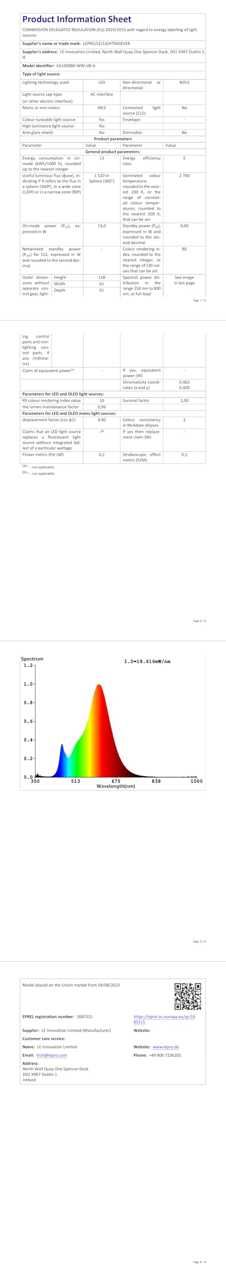 Lepro LED Bulbs B22 Bayonet 13.5W A60 Warm White Energy Saving Size A60 B22 DEMO