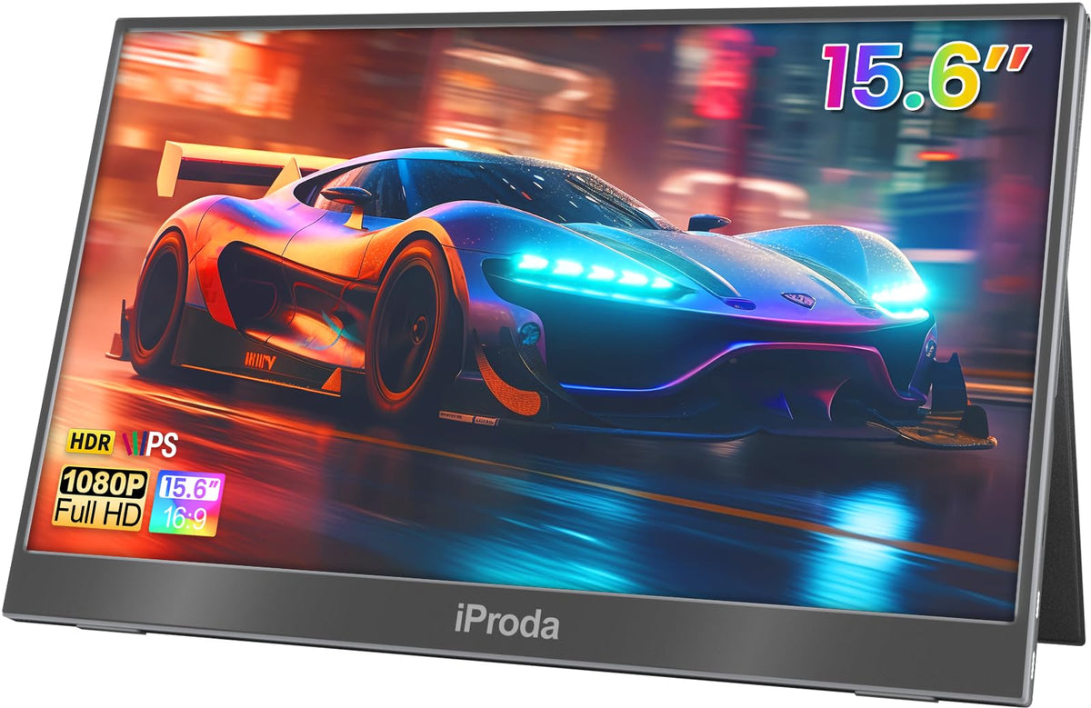iProda 15.6" Monitors Portable Monitor 1080P FHD Display for Laptop Black DEMO