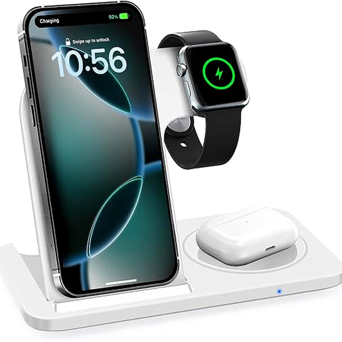 3-in-1 Wireless Charging Station for iPhone Apple Watch AirPods White DEMO