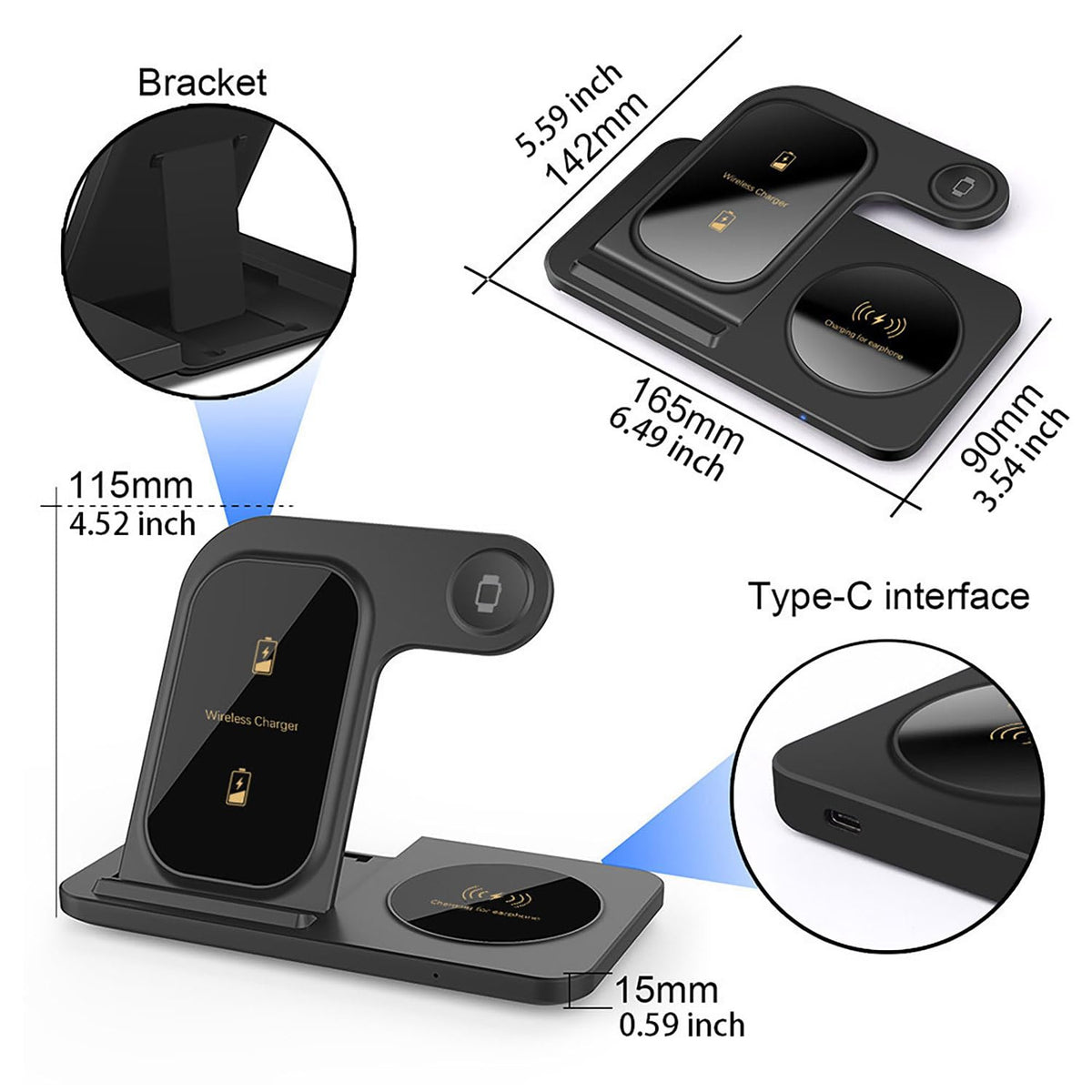 3-in-1 Wireless Charging Station for iPhone Apple Watch AirPods White DEMO