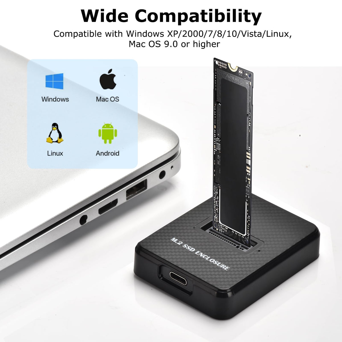 M.2 NVMe SATA USB 3.0 Docking Station 10Gbps Black Aluminum NEW