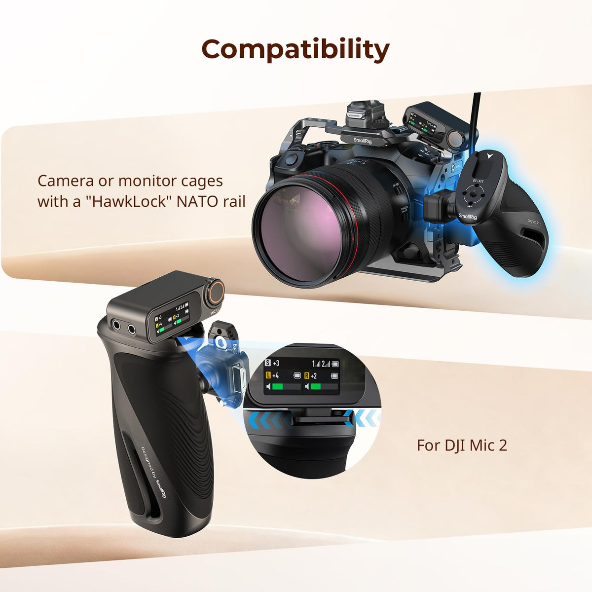 SMALLRIG NATO Swivel Handle H21 Handheld Stabiliser - Black NEW