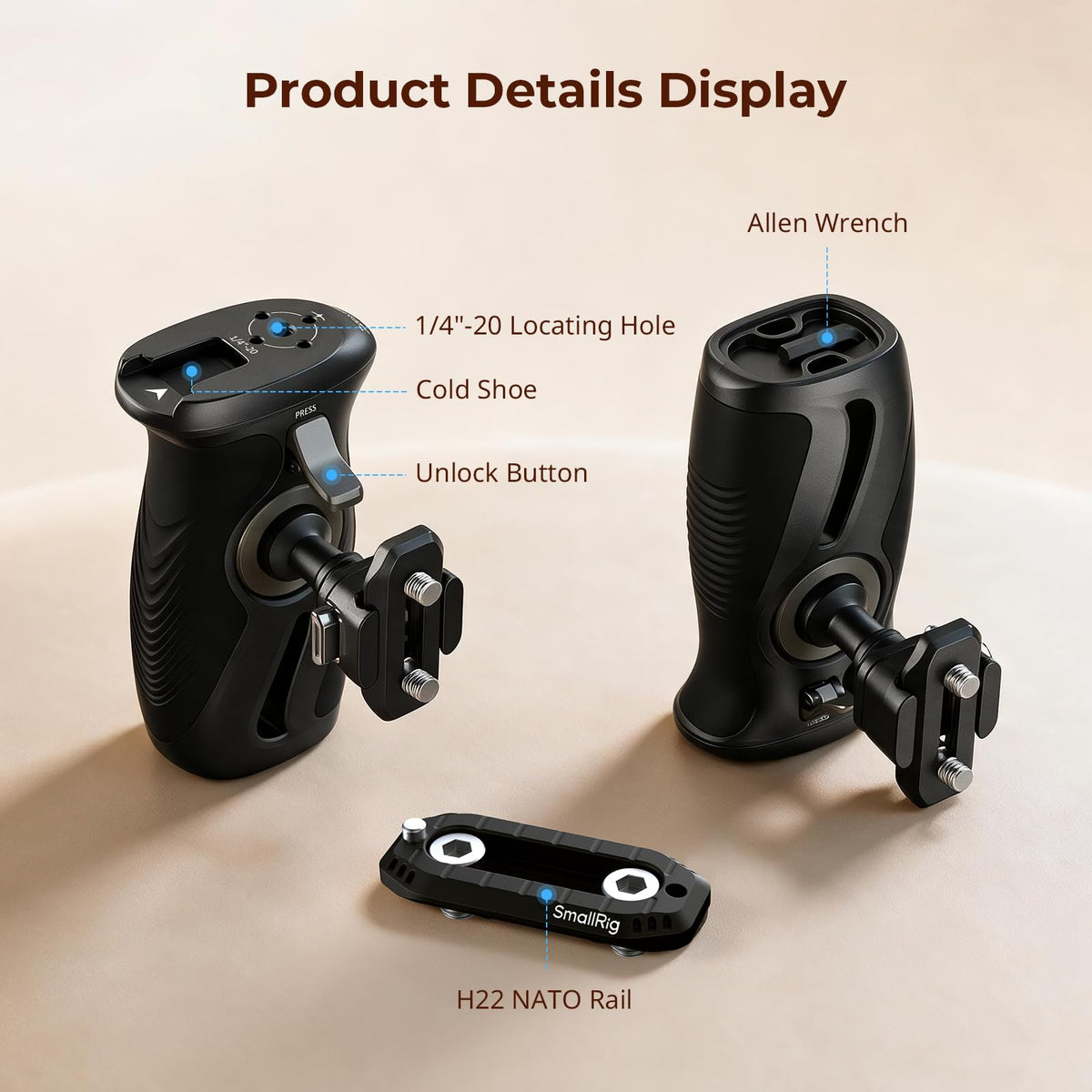 SMALLRIG NATO Swivel Handle H21 Handheld Stabiliser - Black NEW
