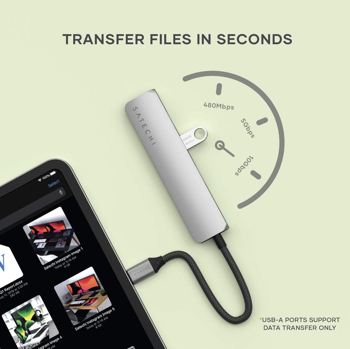 Satechi 6-in-1 USB Hubs USB-C Hub 4K HDMI Multiport Adapter Space Grey DEMO