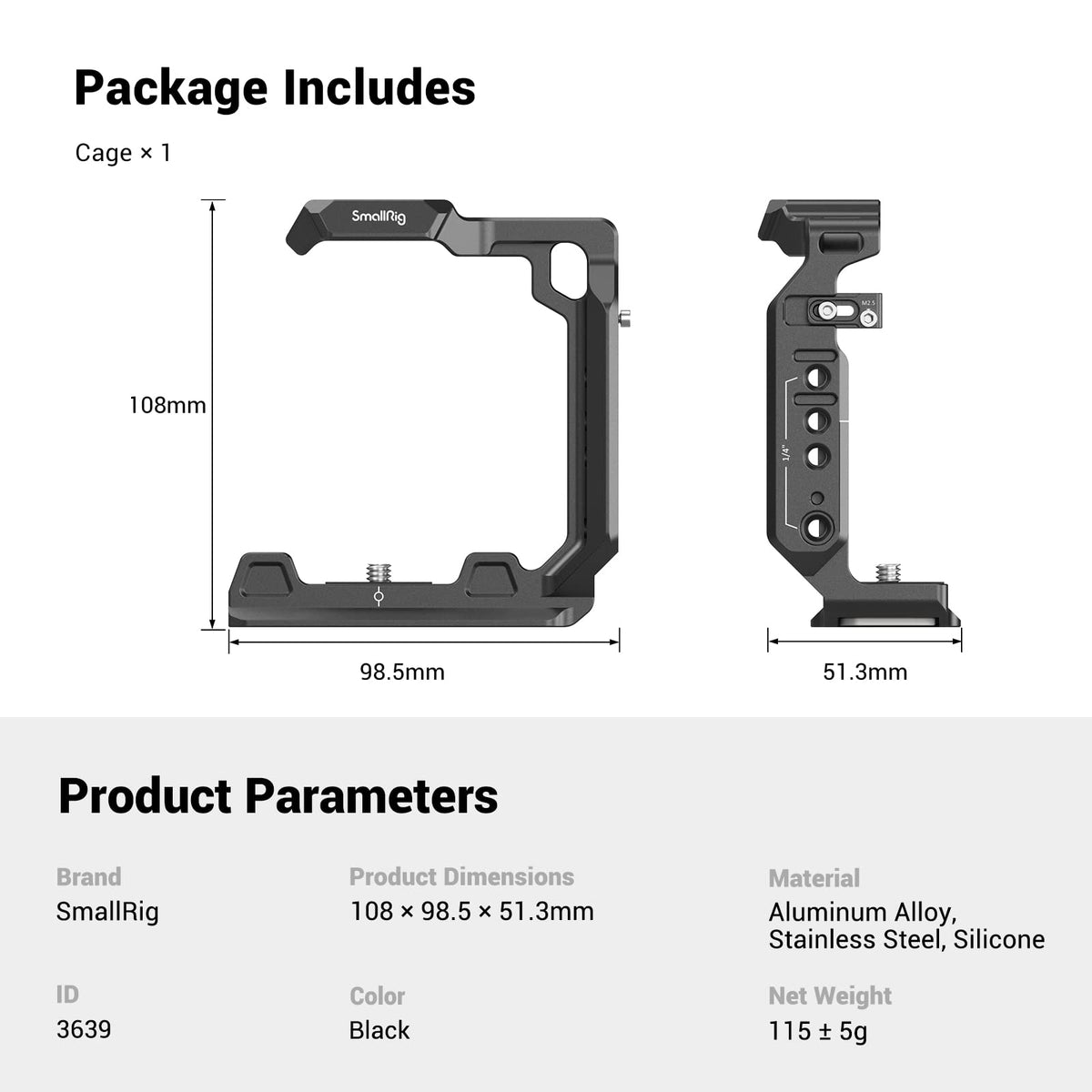 SmallRig Half Cage for Sony Alpha 7R V 7 IV 7S III Camera NEW