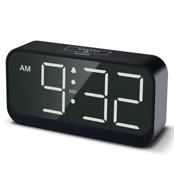 Acedeck Large Number Electronic Alarm Clock Black Easy Read Display NEW
