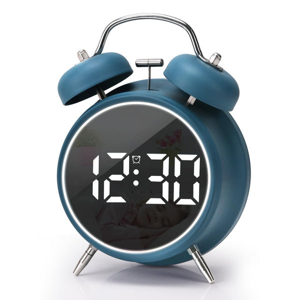 Blue Digital Classic Style Alarm Clock with LED Display 4.5 Inches DEMO