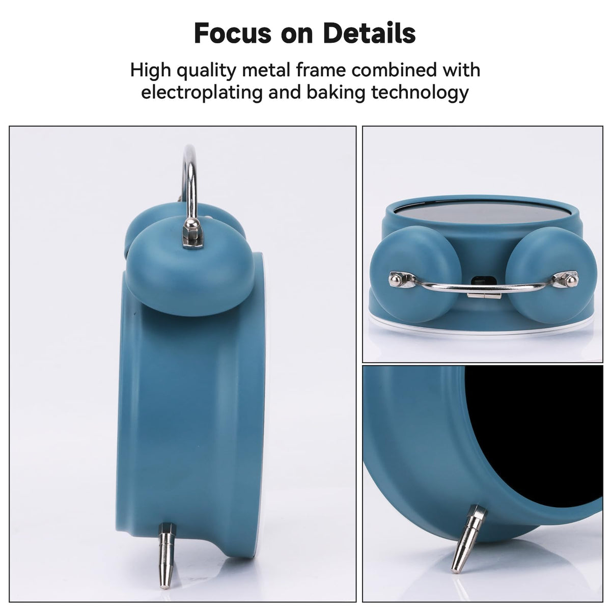 Blue Digital Classic Style Alarm Clock with LED Display 4.5 Inches DEMO