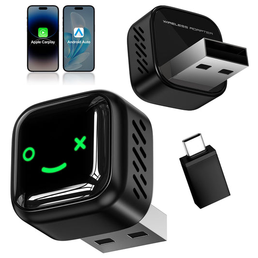 Wireless CarPlay Android Auto Adapter 5.8GHz Radio - Black NEW