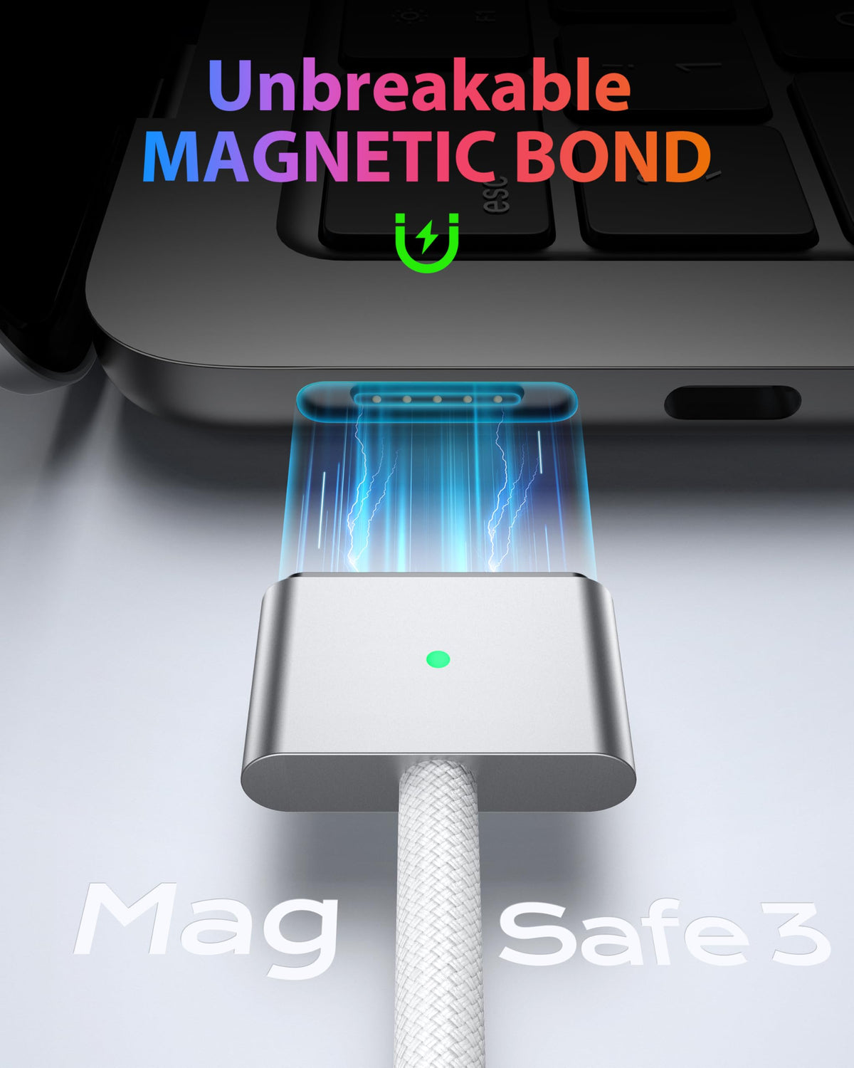Stouchi USB-C USB Cables to MagSafe 3 Charging Cable Black 2m Fast Charge DEMO