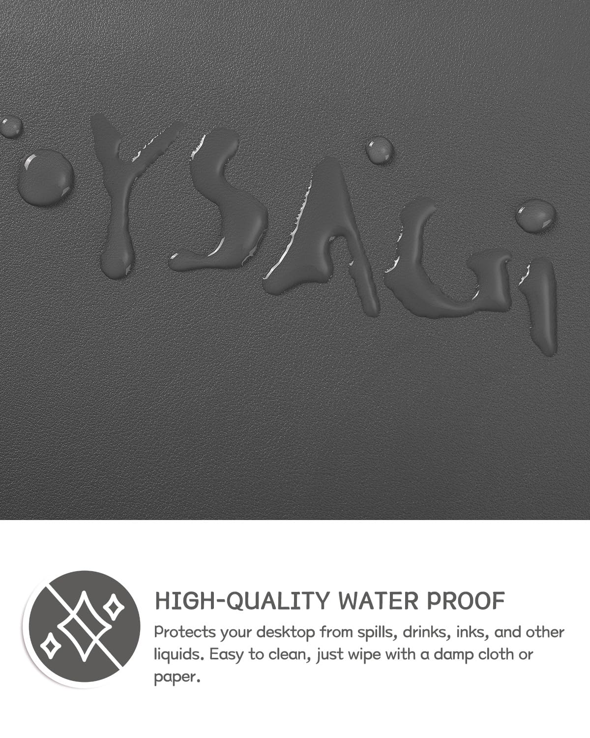 YSAGi Non-Slip Desk Mat Large Mouse Pad Dark Grey 90x43cm DEMO