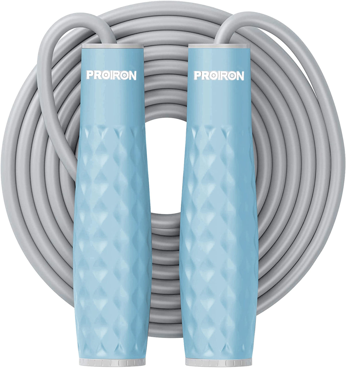 PROIRON Double Jump Ropes Weighted Skipping Rope Tangle-Free Blue Gray DEMO