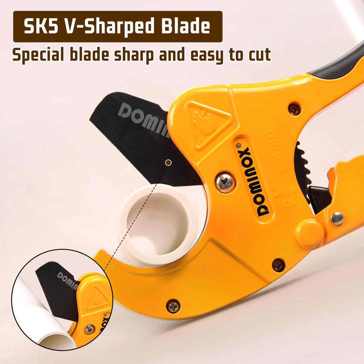 2-1/2" Yellow PVC Pipe Cutter Hand Tool | 64mm Professional Grade DEMO