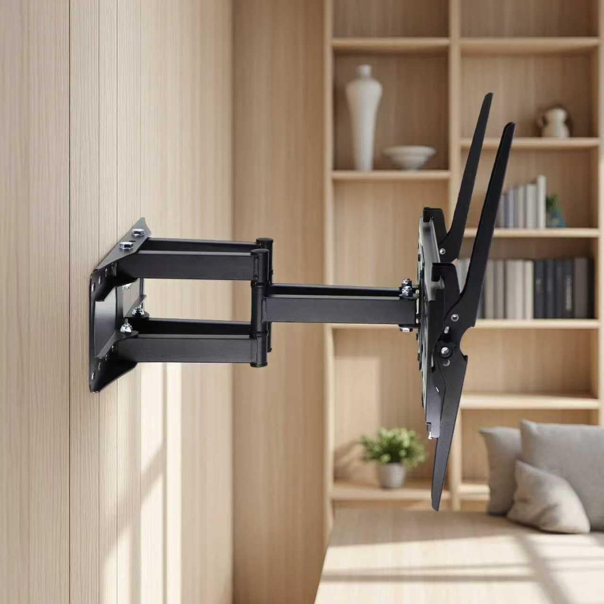 Midook TV Wall Mount Swivel Tilt Articulating Dual Arms - Black NEW