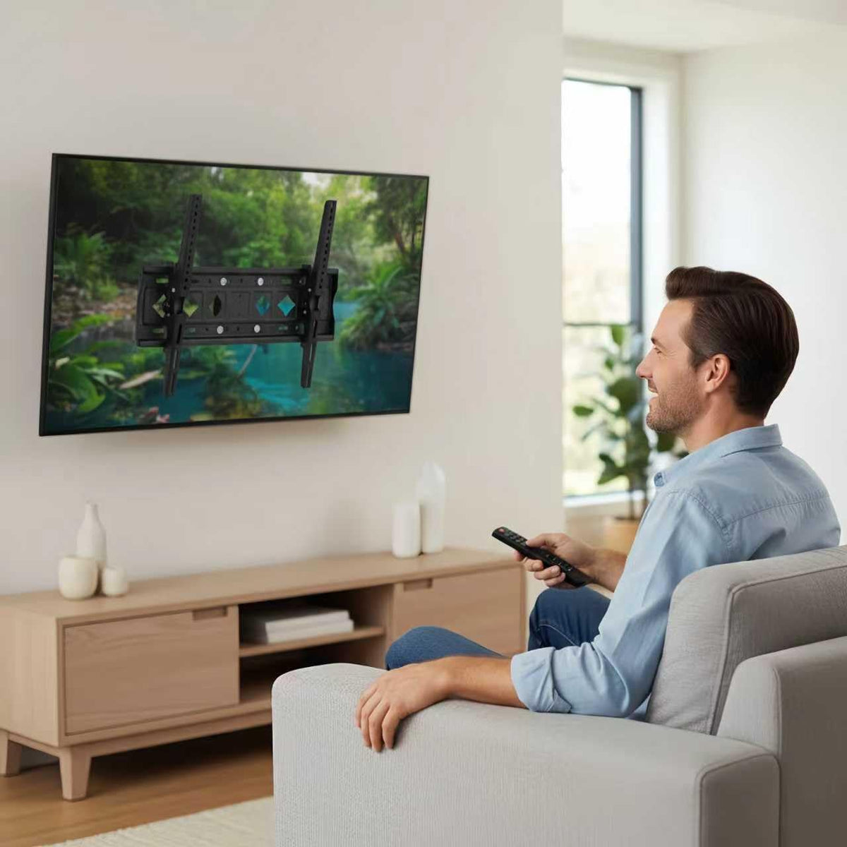 Midook TV Wall Mount Swivel Tilt Articulating Dual Arms - Black NEW