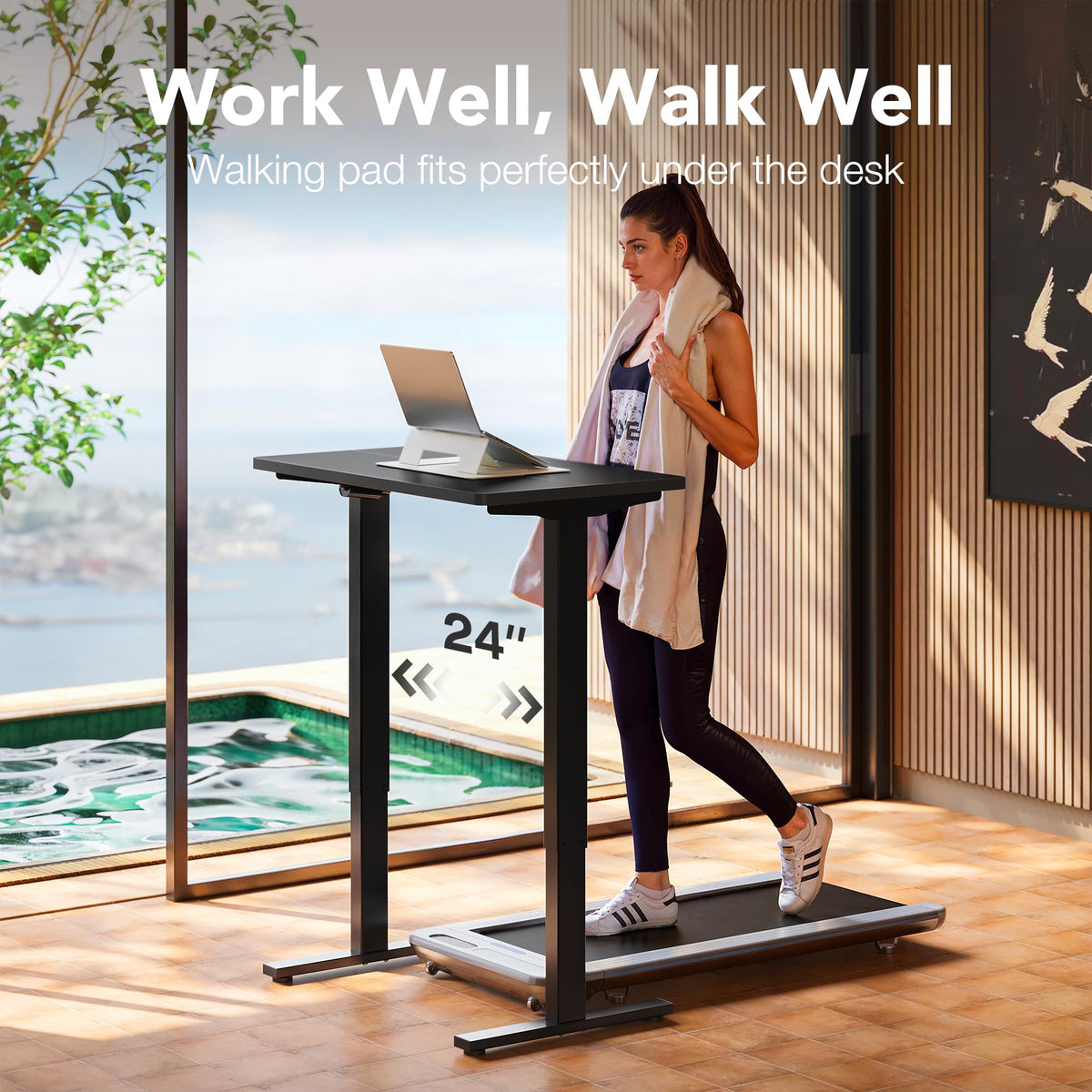 HUANUO Electric Desks Standing Desk 31.5" x 18.9" Black Adjustable Size NEW