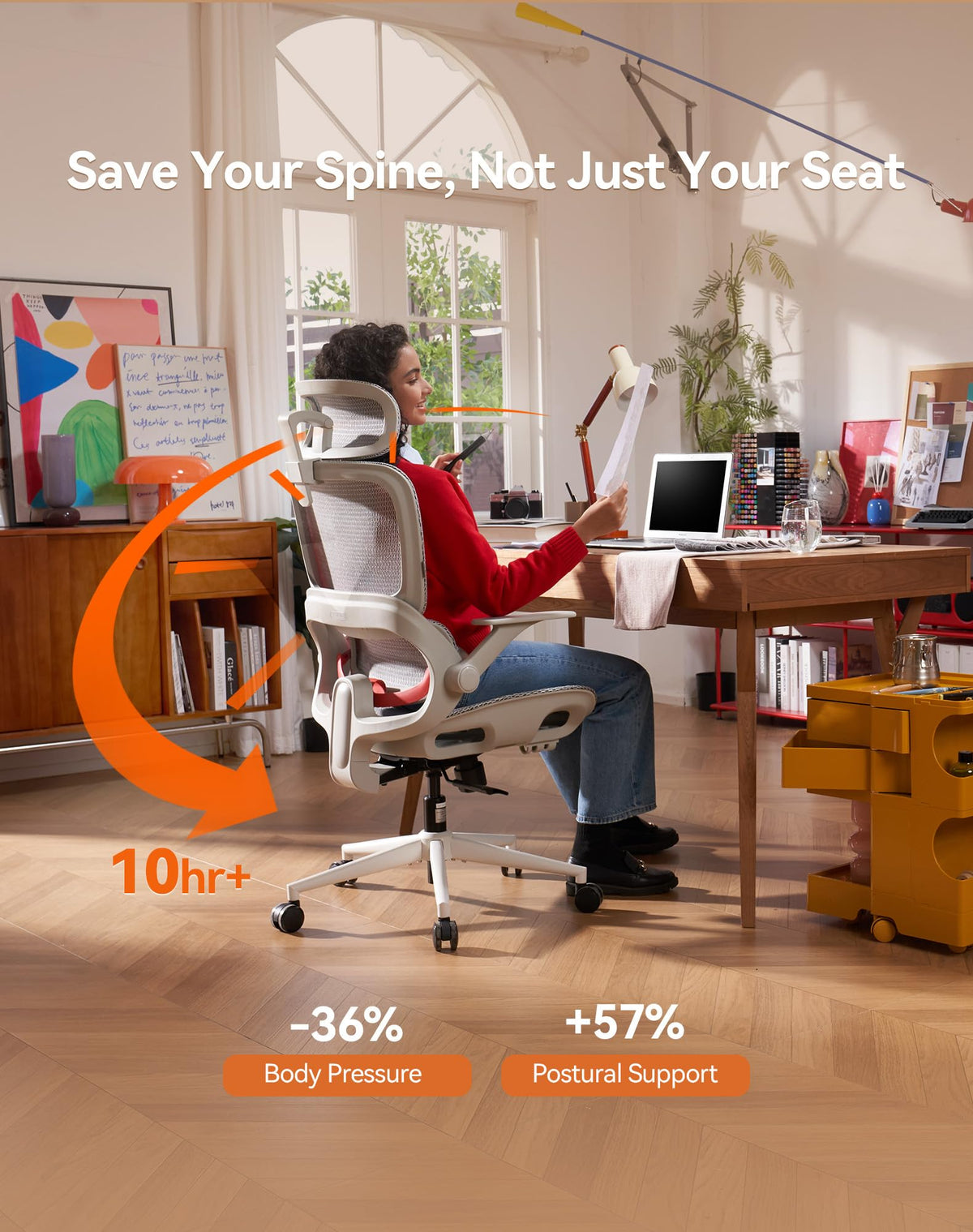SIHOO B100 Ergonomic Mesh Office Desk Chair White Standard DEMO