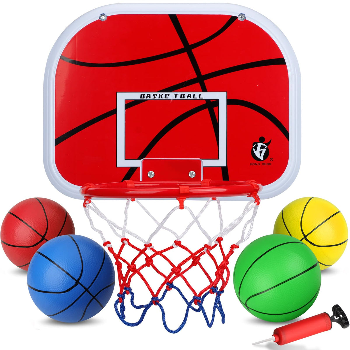 Red Basketball Hoop Set Over The Door Adjustable Height DEMO