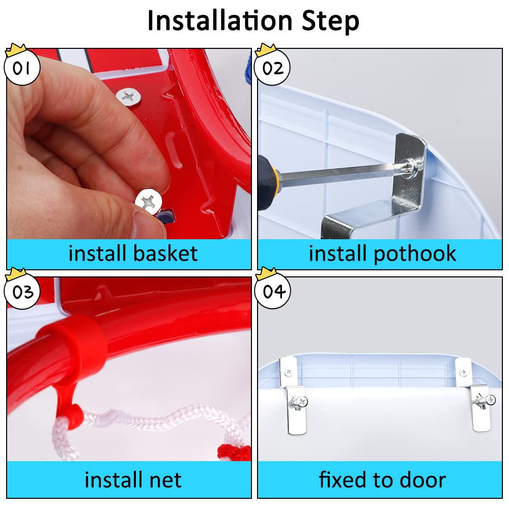 Red Basketball Hoop Set Over The Door Adjustable Height DEMO