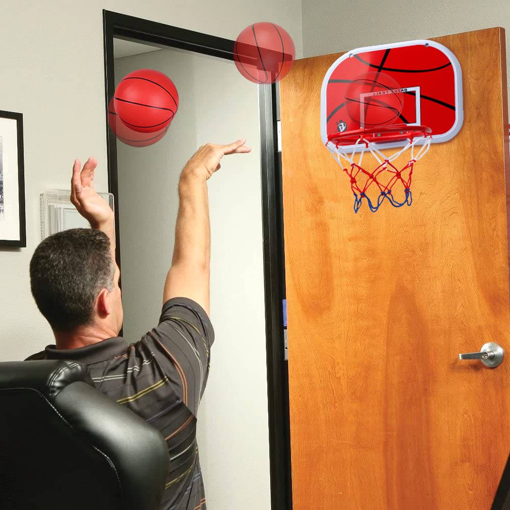 Red Basketball Hoop Set Over The Door Adjustable Height DEMO